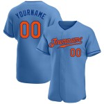 Maglia da baseball autentica personalizzata blu arancione-royal light