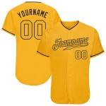 Maglia da baseball personalizzata autentica color oro-nero