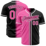 Maillot de baseball rose-blanc-noir tendance personnalisé dégradé authentique Maillot de baseball rose-blanc-noir tendance personnalisé dégradé authentique