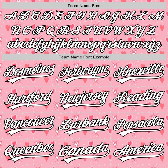 Maglia da baseball autentica rosa, bianca e nera, con cuore 3D, luce e amore, personalizzata per San Valentino