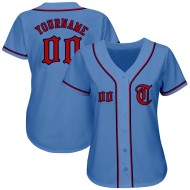 Maglia da baseball leggera blu-rossa-blu navy personalizzata autentica