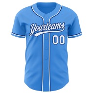 Maillot de baseball blanc-royal personnalisé authentique bleu électrique