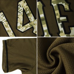 Service Olive personnalisé pour maillot de baseball authentique Salute Camo-Black