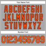 Maillot de baseball personnalisé gris authentique orange-noir à fines rayures noires Maillot de baseball personnalisé gris authentique orange-noir à fines rayures noires