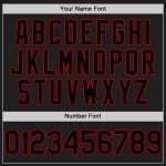 Maglia da baseball personalizzata con motivo a coriandoli 3D autentico rosso nero