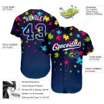 Maillot de baseball personnalisé avec puzzle autisme, pièces bleu marine et blanches 3D, authentique, sensibilisation Maillot de baseball personnalisé avec puzzle autisme, pièces bleu marine et blanches 3D, authentique, sensibilisation