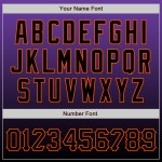 Maillot de baseball tendance délavé noir-orange personnalisé violet authentique