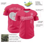 Maglia da baseball personalizzata per San Valentino, con cuore autentico rosa e bianco, 3D