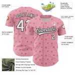 Maglia da baseball autentica rosa, bianca e nera, con cuore 3D, luce e amore, personalizzata per San Valentino