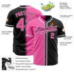 Maillot de baseball rose-blanc-noir tendance personnalisé dégradé authentique Maillot de baseball rose-blanc-noir tendance personnalisé dégradé authentique