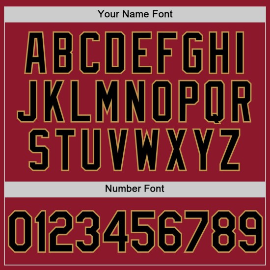 Maglia da baseball personalizzata autentica retrò bordeaux nera e oro antico