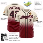 Maillot de baseball personnalisé authentique noir-cramoisi à motif crème délavé