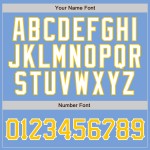 Maillot de baseball personnalisé à rayures bleu clair doré et blanc authentique