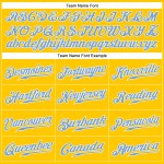 Maillot de baseball authentique léger bleu-blanc doré personnalisé