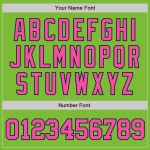 Maillot de baseball authentique rose-vert marine fluo personnalisé