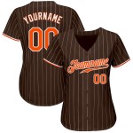 Maglia da baseball personalizzata autentica con strisce marroni arancioni e bianche