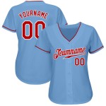 Maillot de baseball bleu authentique rouge-blanc personnalisé léger