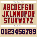 Maglia da baseball autentica personalizzata, blu navy e rossa