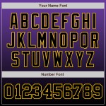 Maillot de baseball tendance violet délavé, personnalisé, noir et or, authentique