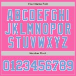 Maillot de baseball bleu-blanc personnalisé authentique rose clair