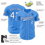 Maillot de baseball blanc-royal personnalisé authentique bleu électrique