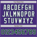 Maillot de baseball authentique à rayures fines, blanc, violet, vert, personnalisé